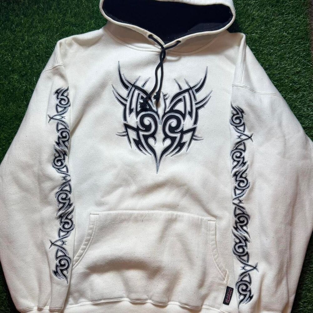 Jnco Men's White and Cream Hoodie